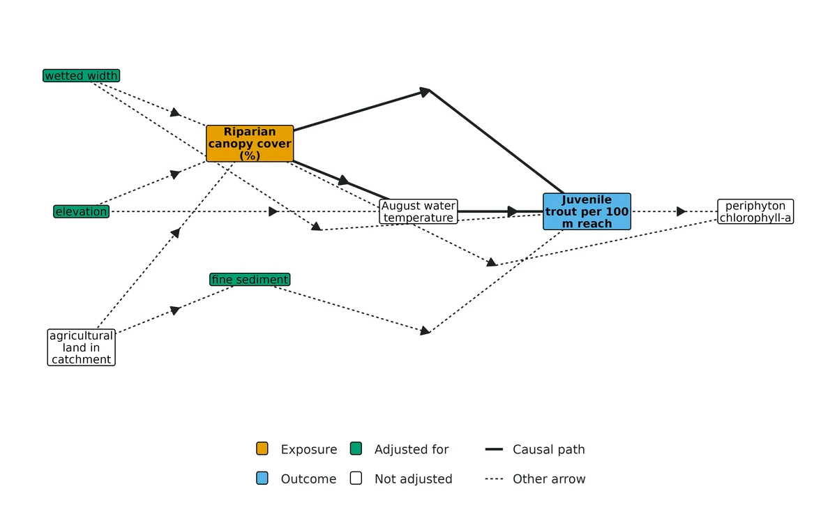 Figure: Causal diagram (DAG) assumed for the analysis.